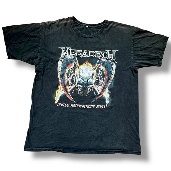 Vintage Y2k Megadeth Tour Band Tee Shirt United Abominations Thrash Metal XL - Picture 1 of 8